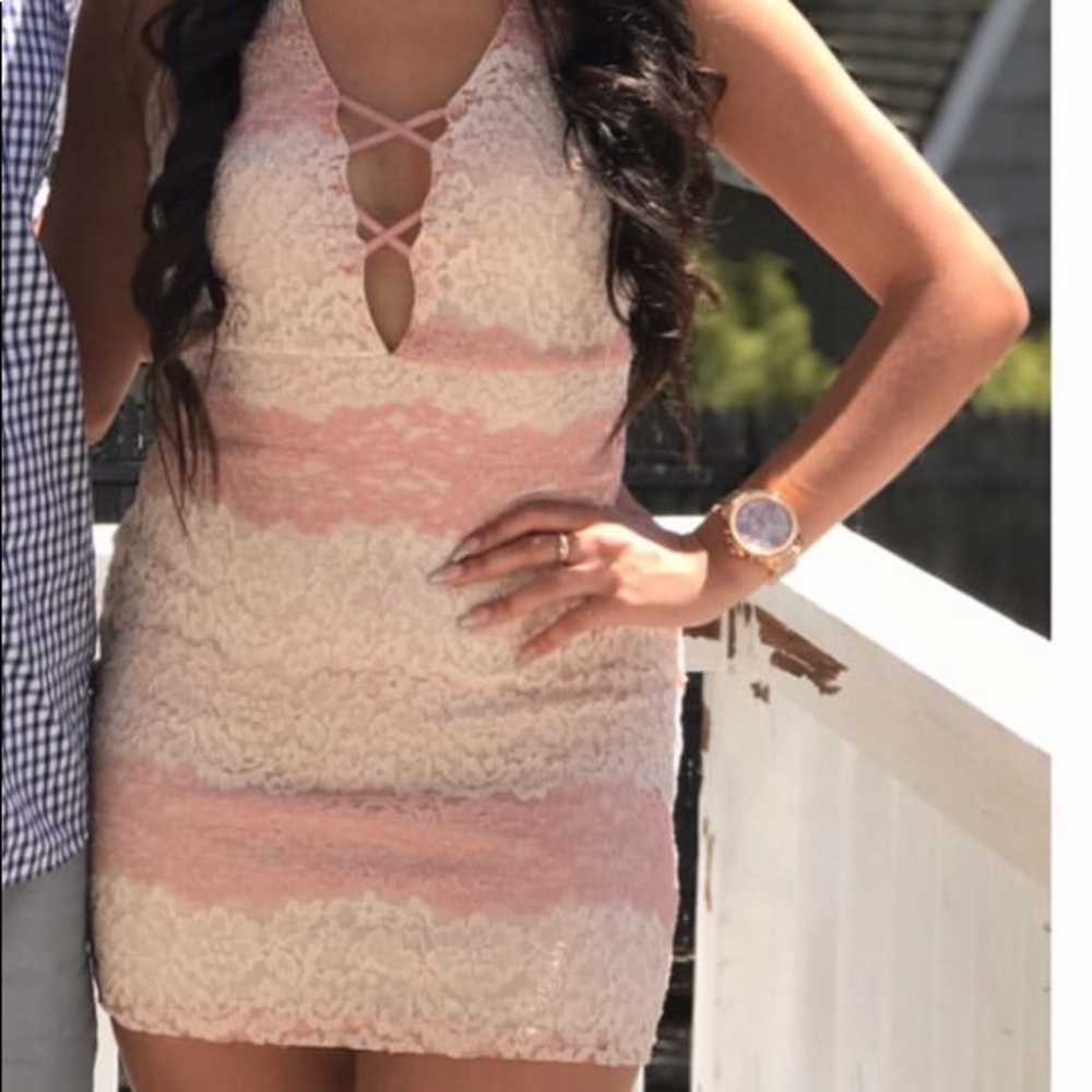 Pink Lace Dress - M